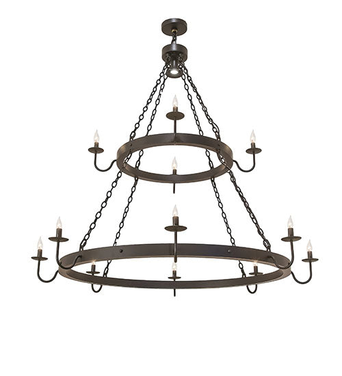 Meyda Lighting Suffolk 60" 13-Light 2-Tier Solar Black Chandelier