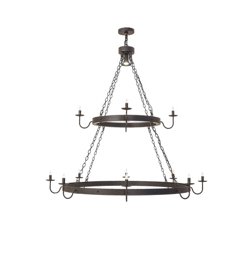 Meyda Lighting Suffolk 60" 13-Light 2-Tier Solar Black Chandelier