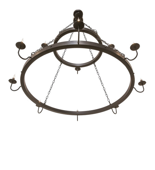 Meyda Lighting Suffolk 60" 13-Light 2-Tier Solar Black Chandelier