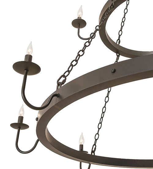 Meyda Lighting Suffolk 60" 13-Light 2-Tier Solar Black Chandelier