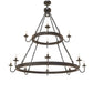 Meyda Lighting Suffolk 60" 13-Light 2-Tier Solar Black Chandelier