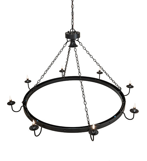 Meyda Lighting Suffolk 60" 9-Light Solar Black Chandelier