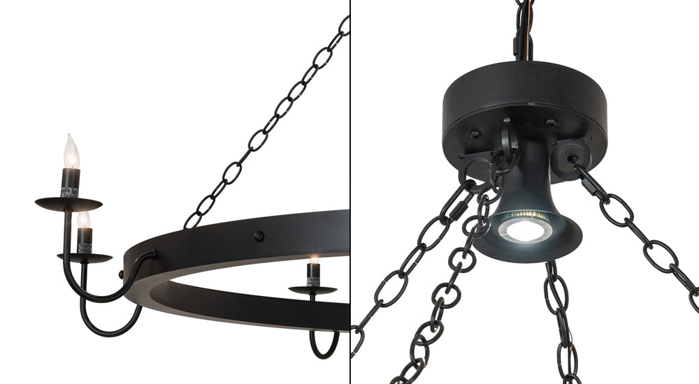 Meyda Lighting Suffolk 60" 9-Light Solar Black Chandelier