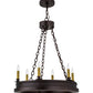 Meyda Lighting Sullivan Ranch 24" 6-Light Mahogany Bronze Chandelier With Ivory Faux Candlelight
