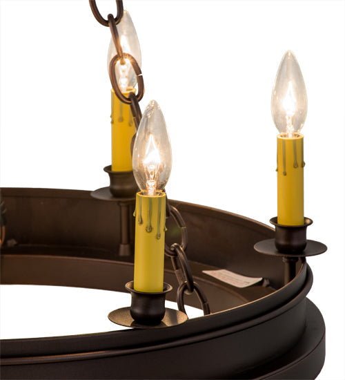 Meyda Lighting Sullivan Ranch 24" 6-Light Mahogany Bronze Chandelier With Ivory Faux Candlelight
