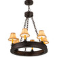 Meyda Lighting Sullivan Ranch 28" 6-Light Mahogany Bronze Chandelier With Tan Faux Leather Shade