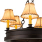 Meyda Lighting Sullivan Ranch 28" 6-Light Mahogany Bronze Chandelier With Tan Faux Leather Shade