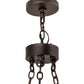 Meyda Lighting Sullivan Ranch 28" 6-Light Mahogany Bronze Chandelier With Tan Faux Leather Shade