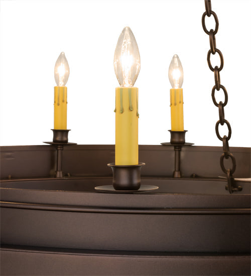 Meyda Lighting Sullivan Ranch 36" 12-Light Mahogany Bronze Chandelier With Ivory Faux Candlelight