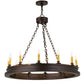 Meyda Lighting Sullivan Ranch 36" 12-Light Mahogany Bronze Chandelier With Ivory Faux Candlelight