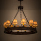 Meyda Lighting Sullivan Ranch 39" 12-Light Mahogany Bronze Chandelier With Tan Faux Rawhide Leather Shade