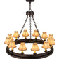 Meyda Lighting Sullivan Ranch 39" 12-Light Mahogany Bronze Chandelier With Tan Faux Rawhide Leather Shade