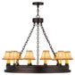 Meyda Lighting Sullivan Ranch 39" 12-Light Mahogany Bronze Chandelier With Tan Faux Rawhide Leather Shade