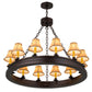 Meyda Lighting Sullivan Ranch 39" 12-Light Mahogany Bronze Chandelier With Tan Faux Rawhide Leather Shade