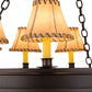 Meyda Lighting Sullivan Ranch 39" 12-Light Mahogany Bronze Chandelier With Tan Faux Rawhide Leather Shade