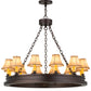 Meyda Lighting Sullivan Ranch 39" 12-Light Mahogany Bronze Chandelier With Tan Faux Rawhide Leather Shade