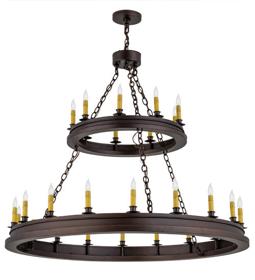 Meyda Lighting Sullivan Ranch 48" 27-Light Mahogany Bronze Chandelier With Ivory Faux Candlelight