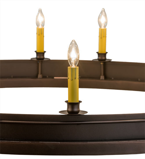 Meyda Lighting Sullivan Ranch 48" 27-Light Mahogany Bronze Chandelier With Ivory Faux Candlelight