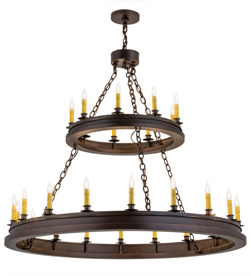 Meyda Lighting Sullivan Ranch 48" 27-Light Mahogany Bronze Chandelier With Ivory Faux Candlelight