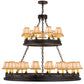 Meyda Lighting Sullivan Ranch 51" 27-Light 2-Tier Mahogany Bronze Chandelier With Tan Faux Rawhide Leather Shade