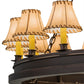 Meyda Lighting Sullivan Ranch 51" 27-Light 2-Tier Mahogany Bronze Chandelier With Tan Faux Rawhide Leather Shade