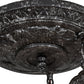 Meyda Lighting Summer Wheat 12" 3-Light Antique Pewter Semi-flush Mount Light With Clear Textured Shade Glass