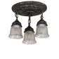 Meyda Lighting Summer Wheat 12" 3-Light Antique Pewter Semi-flush Mount Light With Clear Textured Shade Glass