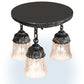 Meyda Lighting Summer Wheat 12" 3-Light Antique Pewter Semi-flush Mount Light With Clear Textured Shade Glass