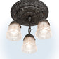 Meyda Lighting Summer Wheat 12" 3-Light Antique Pewter Semi-flush Mount Light With Clear Textured Shade Glass
