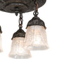Meyda Lighting Summer Wheat 12" 3-Light Antique Pewter Semi-flush Mount Light With Clear Textured Shade Glass