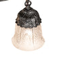 Meyda Lighting Summer Wheat 12" 3-Light Antique Pewter Semi-flush Mount Light With Clear Textured Shade Glass