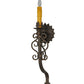 Meyda Lighting Sunburst 7" Gilded Tobacco Wall Sconce With Amber Faux Candlelight