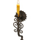 Meyda Lighting Sunburst 7" Gilded Tobacco Wall Sconce With Amber Faux Candlelight