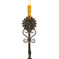 Meyda Lighting Sunburst 7" Gilded Tobacco Wall Sconce With Amber Faux Candlelight