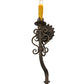 Meyda Lighting Sunburst 7" Gilded Tobacco Wall Sconce With Amber Faux Candlelight
