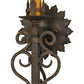 Meyda Lighting Sunburst 7" Gilded Tobacco Wall Sconce With Amber Faux Candlelight