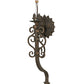 Meyda Lighting Sunburst 7" Gilded Tobacco Wall Sconce With Amber Faux Candlelight