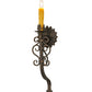 Meyda Lighting Sunburst 7" Gilded Tobacco Wall Sconce With Amber Faux Candlelight