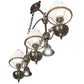 Meyda Lighting Sunbury 48" 3-Light Antique Craftsman Brown Island Pendant Light With White & Clear Shade Glass