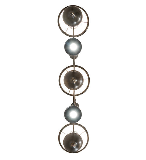 Meyda Lighting Sunbury 48" 3-Light Antique Craftsman Brown Island Pendant Light With White & Clear Shade Glass