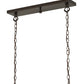 Meyda Lighting Sunbury 48" 5-Light Brown Bronze Island Pendant Light With Green & White Shade Glass