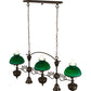 Meyda Lighting Sunbury 48" 5-Light Brown Bronze Island Pendant Light With Green & White Shade Glass