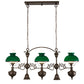 Meyda Lighting Sunbury 48" 5-Light Brown Bronze Island Pendant Light With Green & White Shade Glass