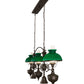 Meyda Lighting Sunbury 48" 5-Light Brown Bronze Island Pendant Light With Green & White Shade Glass