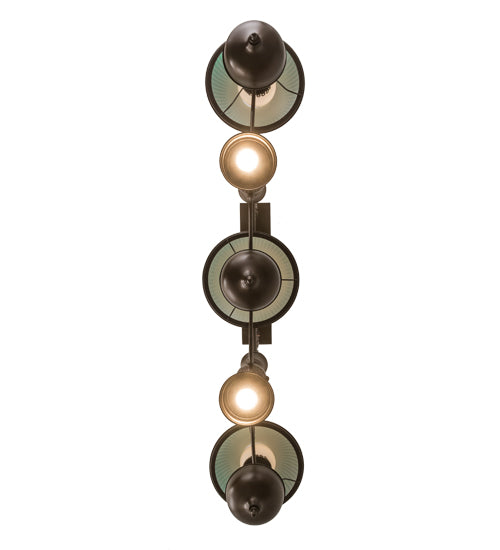 Meyda Lighting Sunbury 48" 5-Light Brown Bronze Island Pendant Light With Green & White Shade Glass