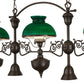 Meyda Lighting Sunbury 48" 5-Light Brown Bronze Island Pendant Light With Green & White Shade Glass