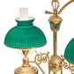 Meyda Lighting Sunbury 48" 5-Light Raw Brass Island Pendant Light With Green Globes Shade Glass