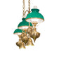 Meyda Lighting Sunbury 48" 5-Light Raw Brass Island Pendant Light With Green Globes Shade Glass