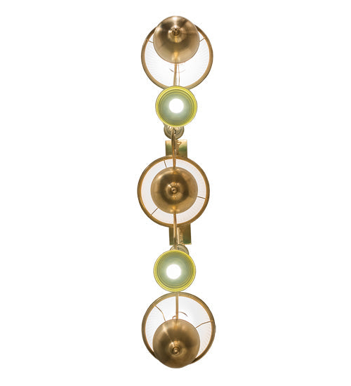 Meyda Lighting Sunbury 48" 5-Light Raw Brass Island Pendant Light With Green Globes Shade Glass