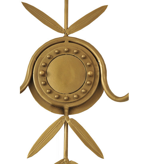 Meyda Lighting Sunflower 12" 2-Light Gold Metallic Wall Sconce With Black Satin Textrene Shade